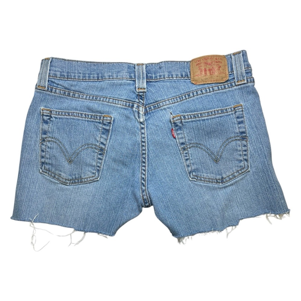 Vtg Levi's 513 Cut Off Jean Shorts Button Fly Low Slouch Stretch 32 Size 9 Jr S - Picture 2 of 8